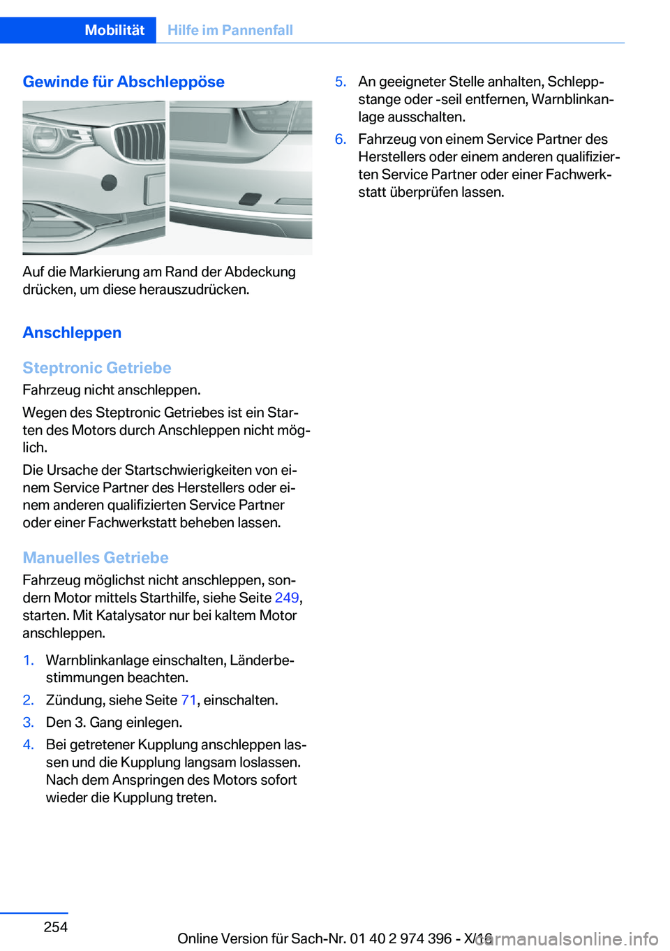 BMW 4 SERIES GRAN COUPE 2017  Betriebsanleitungen (in German) �G�e�w�i�n�d�e��f�