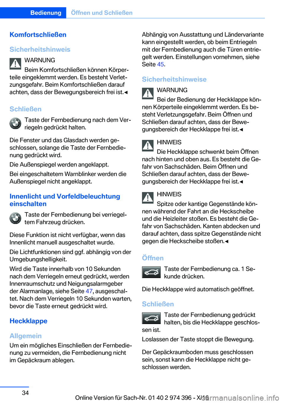 BMW 4 SERIES GRAN COUPE 2017  Betriebsanleitungen (in German) �K�o�m�f�o�r�t�s�c�h�l�i�e�