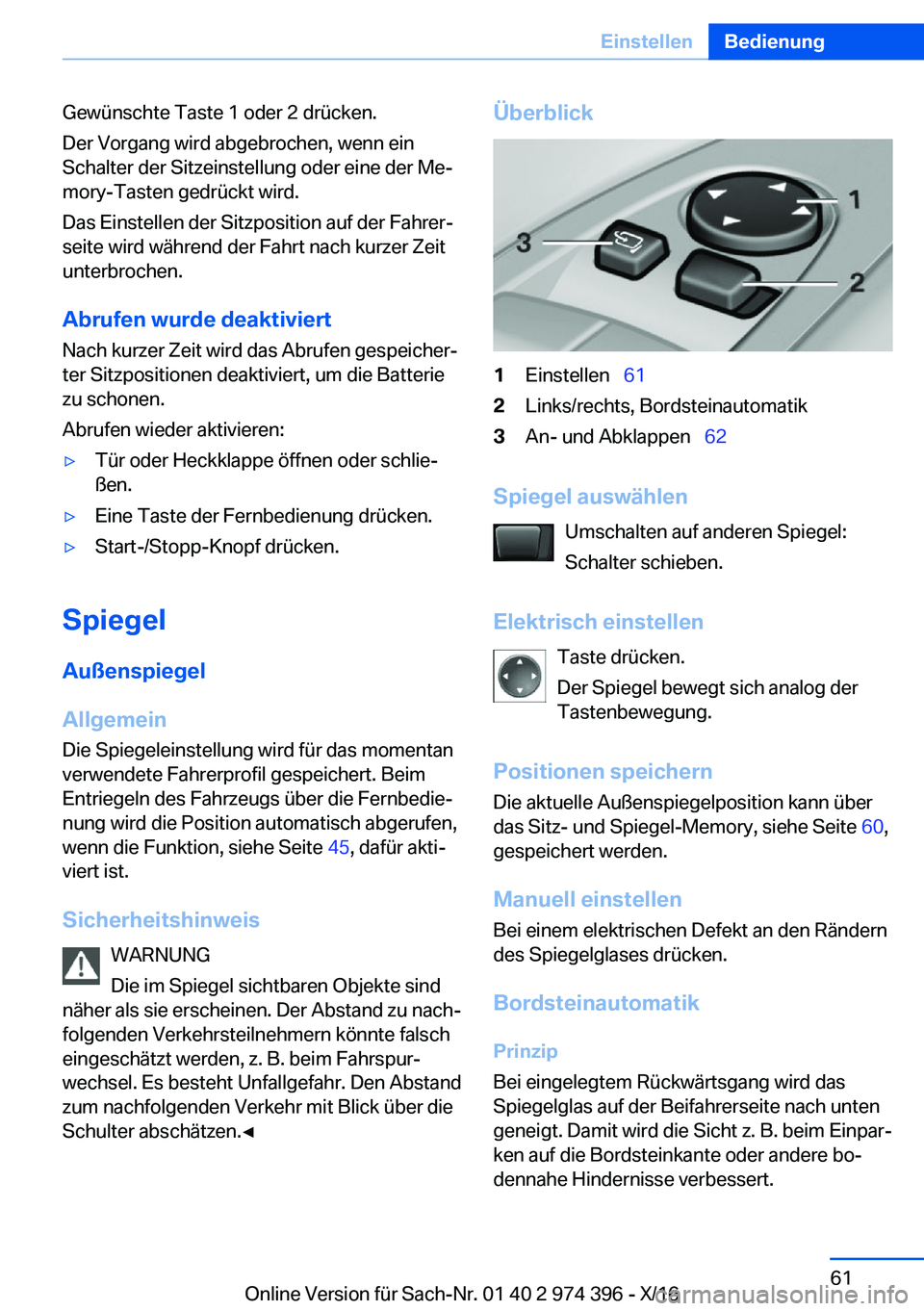 BMW 4 SERIES GRAN COUPE 2017  Betriebsanleitungen (in German) �G�e�w�