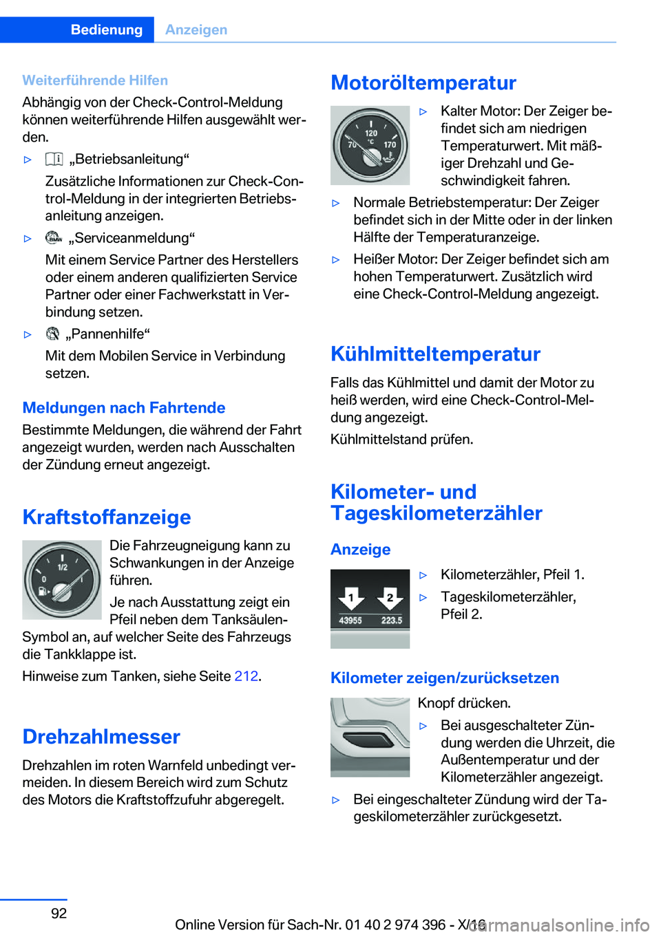BMW 4 SERIES GRAN COUPE 2017  Betriebsanleitungen (in German) �W�e�i�t�e�r�f�