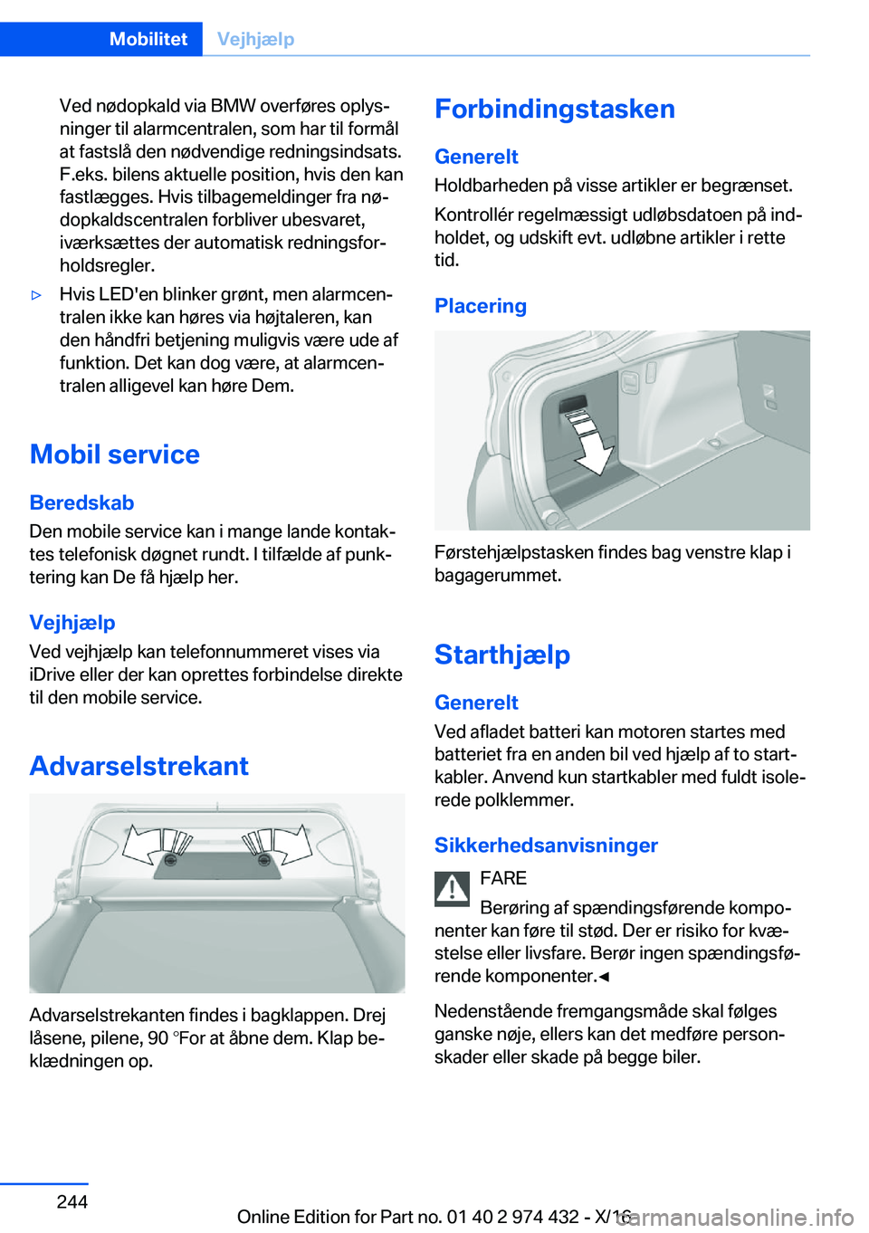 BMW 4 SERIES GRAN COUPE 2017  InstruktionsbØger (in Danish) �V�e�d� �n�