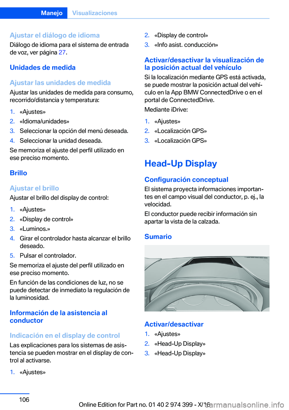 BMW 4 SERIES GRAN COUPE 2017  Manuales de Empleo (in Spanish) �A�j�u�s�t�a�r��e�l��d�i�