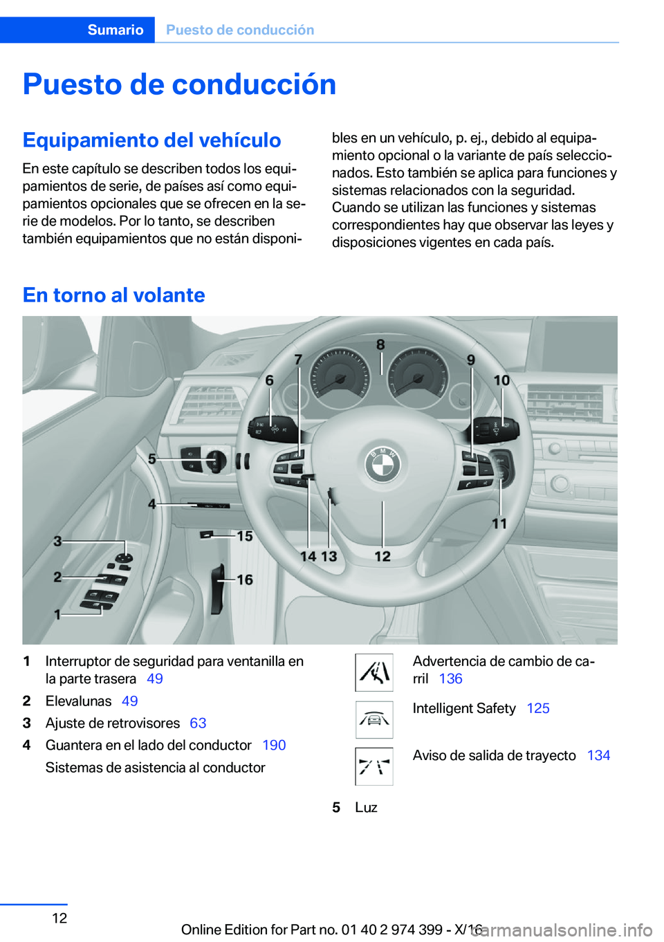 BMW 4 SERIES GRAN COUPE 2017  Manuales de Empleo (in Spanish) �P�u�e�s�t�o��d�e��c�o�n�d�u�c�c�i�