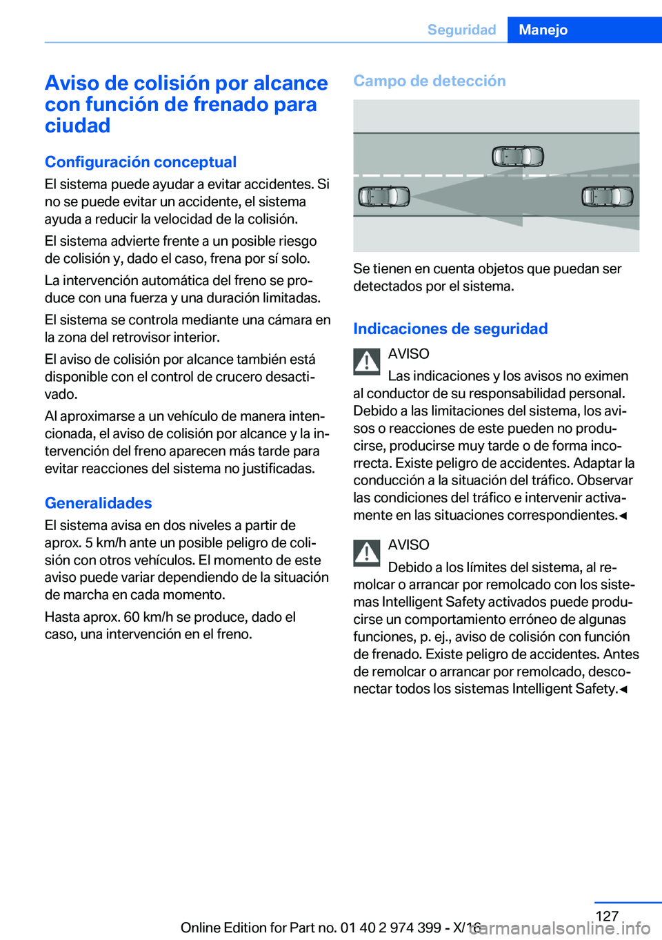 BMW 4 SERIES GRAN COUPE 2017  Manuales de Empleo (in Spanish) �A�v�i�s�o��d�e��c�o�l�i�s�i�