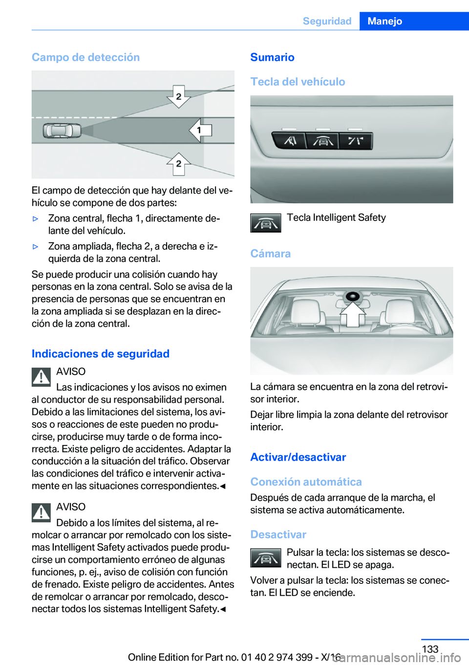 BMW 4 SERIES GRAN COUPE 2017  Manuales de Empleo (in Spanish) �C�a�m�p�o��d�e��d�e�t�e�c�c�i�