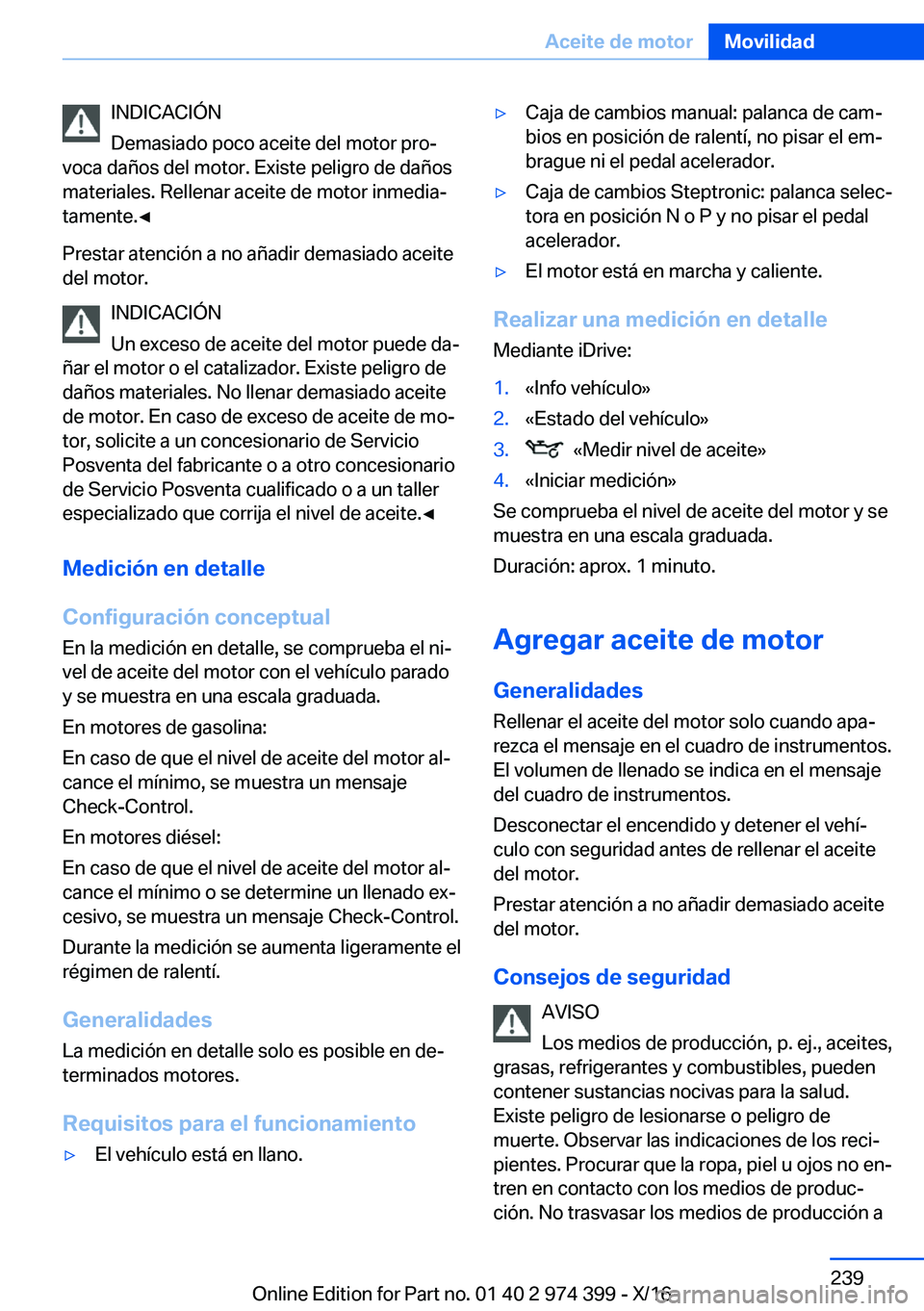 BMW 4 SERIES GRAN COUPE 2017  Manuales de Empleo (in Spanish) �I�N�D�I�C�A�C�I�