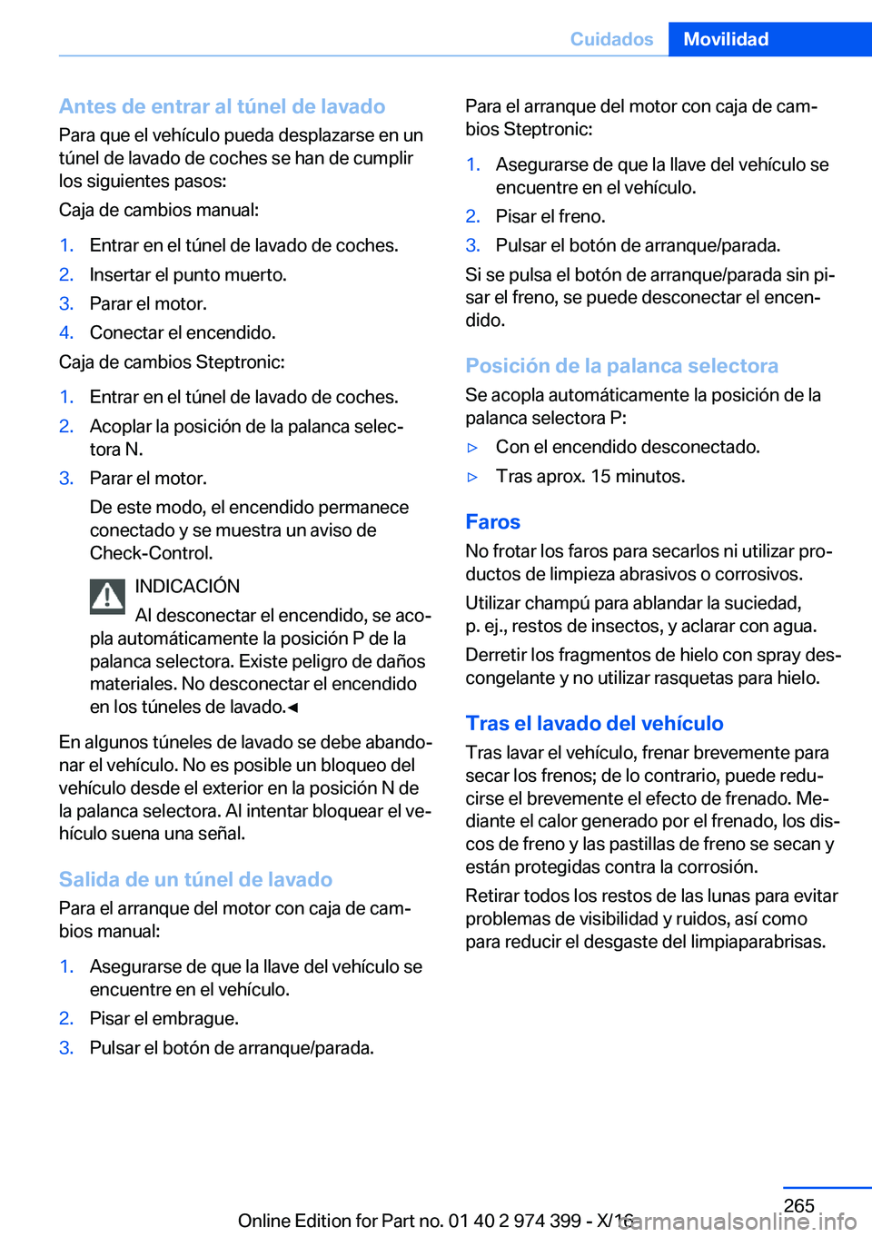 BMW 4 SERIES GRAN COUPE 2017  Manuales de Empleo (in Spanish) �A�n�t�e�s��d�e��e�n�t�r�a�r��a�l��t�