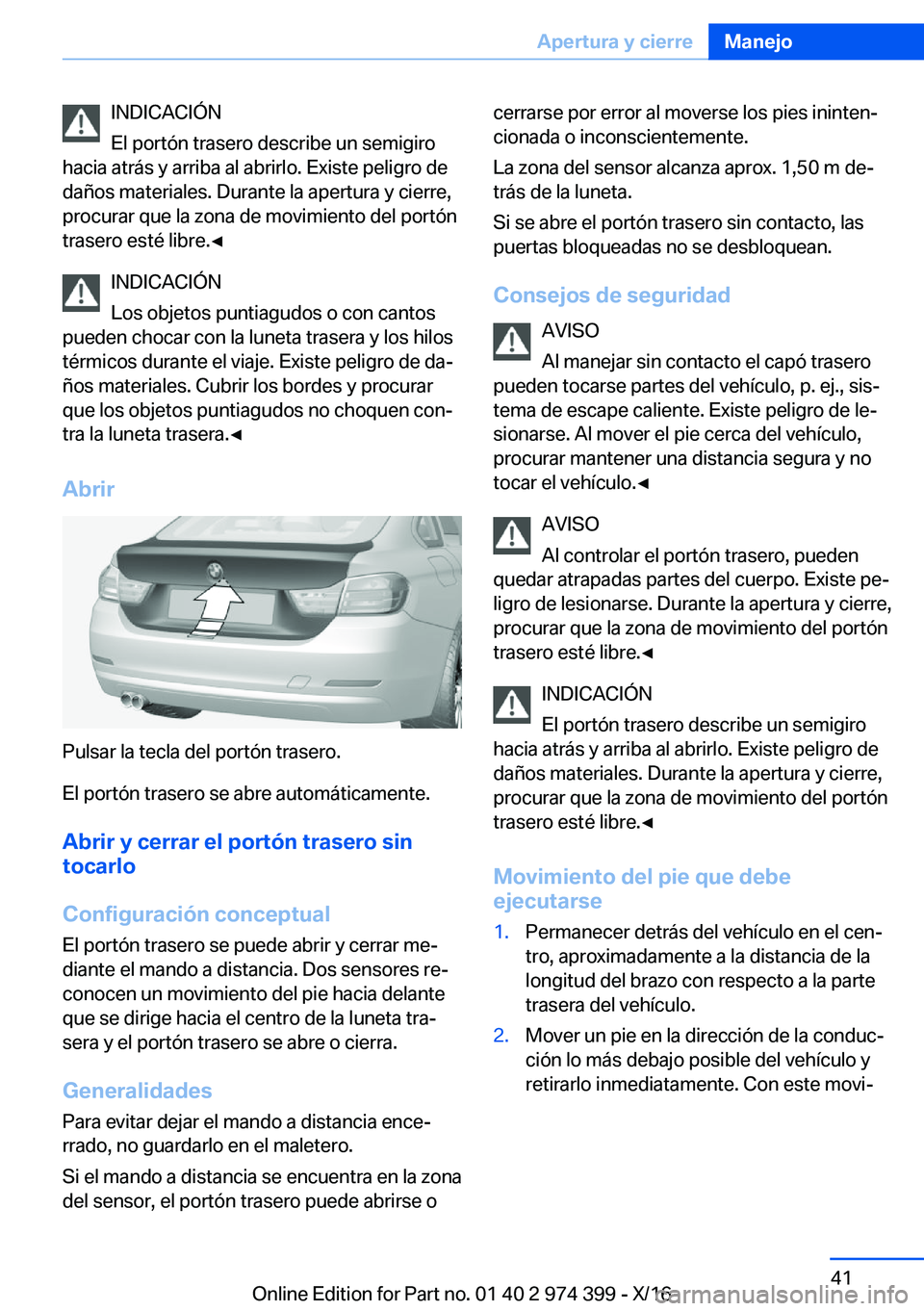 BMW 4 SERIES GRAN COUPE 2017  Manuales de Empleo (in Spanish) �I�N�D�I�C�A�C�I�