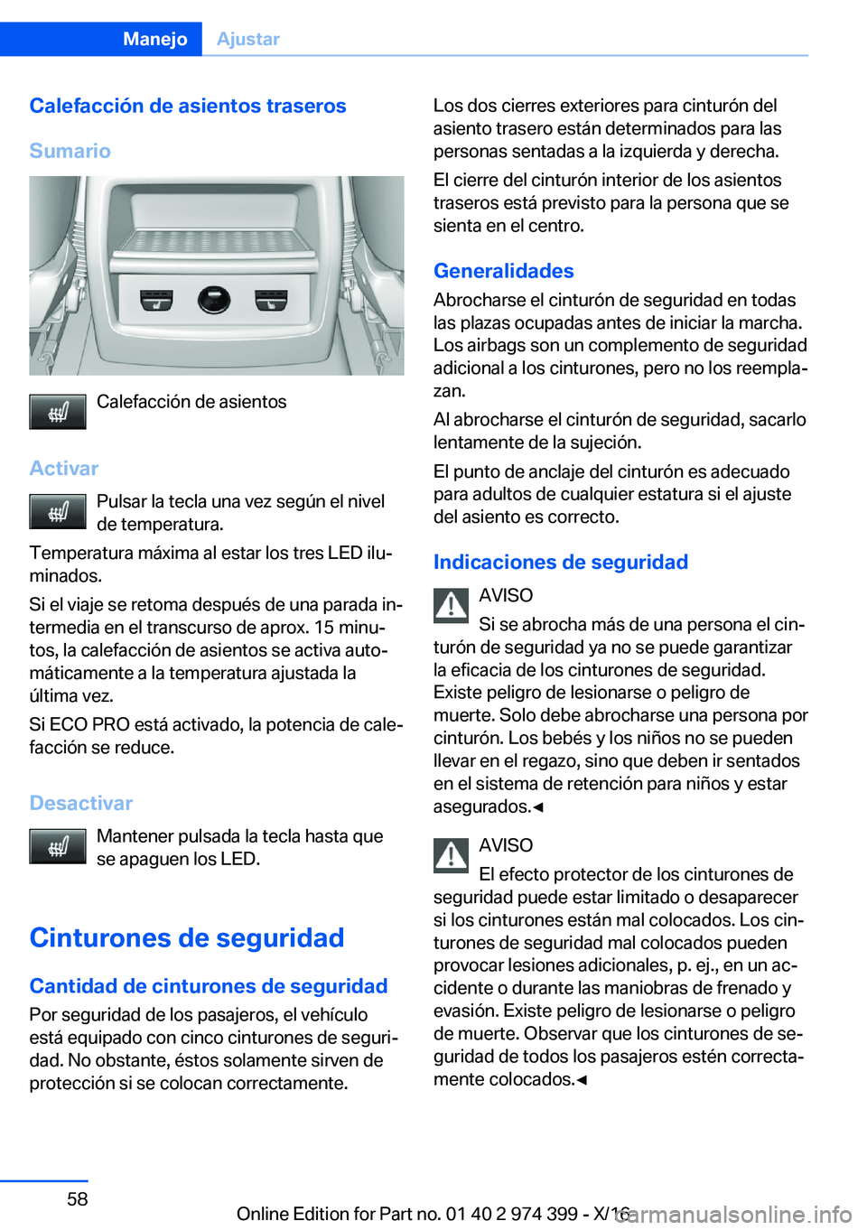 BMW 4 SERIES GRAN COUPE 2017  Manuales de Empleo (in Spanish) �C�a�l�e�f�a�c�c�i�