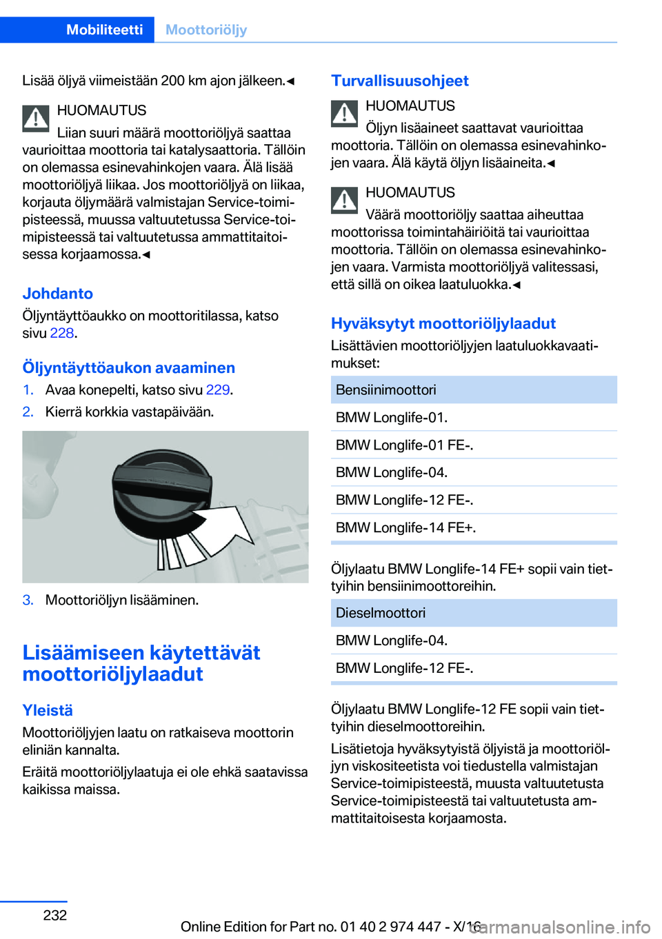 BMW 4 SERIES GRAN COUPE 2017  Omistajan Käsikirja (in Finnish) �L�i�s�