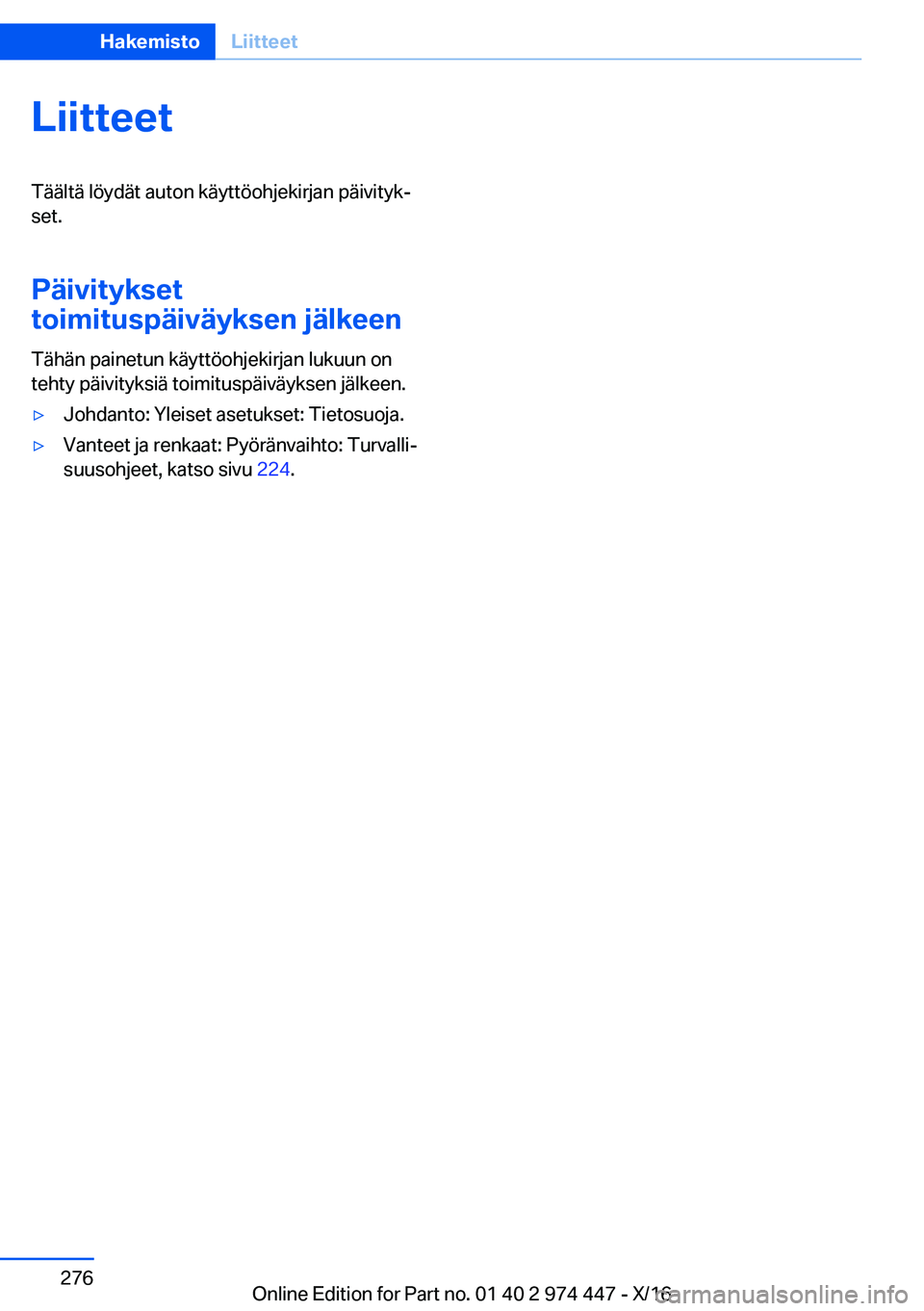 BMW 4 SERIES GRAN COUPE 2017  Omistajan Käsikirja (in Finnish) �L�i�i�t�t�e�e�t�T�