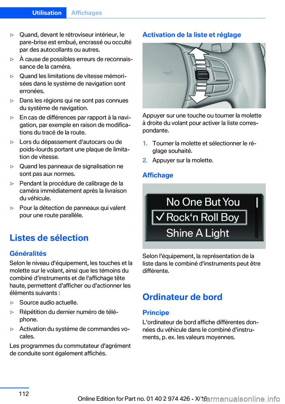 BMW 4 SERIES GRAN COUPE 2017  Notices Demploi (in French) 'y�Q�u�a�n�d�,� �d�e�v�a�n�t� �l�e� �r�é�t�r�o�v�i�s�e�u�r� �i�n�t�é�r�i�e�u�r�,� �l�e
�p�a�r�e�-�b�r�i�s�e� �e�s�t� �e�m�b�u�é�,� �e�n�c�r�a�s�s�é� �o�u� �o�c�c�u�l�t�é �p�a�r� �d�e�s� �a�u�