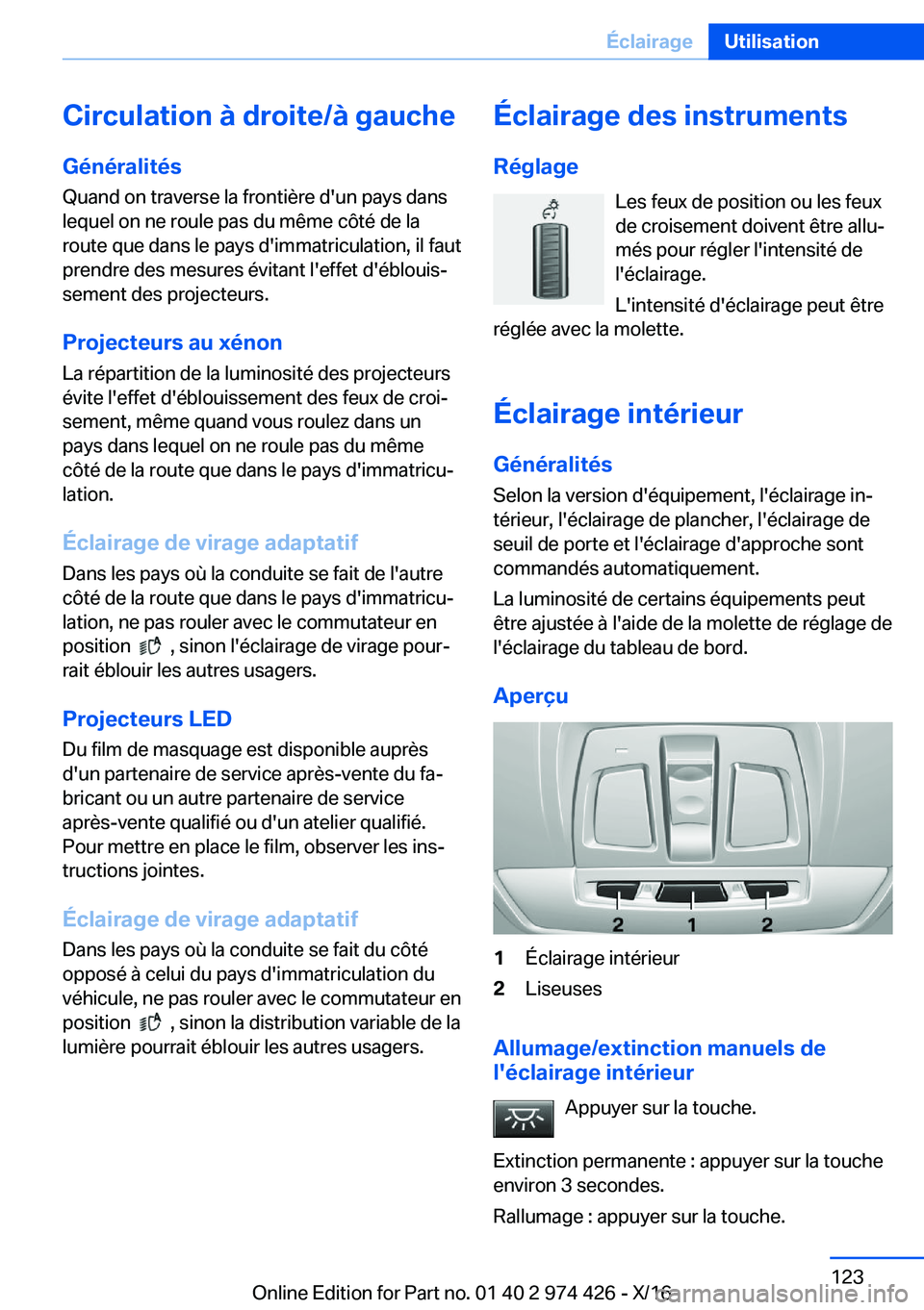 BMW 4 SERIES GRAN COUPE 2017  Notices Demploi (in French) �C�i�r�c�u�l�a�t�i�o�n��