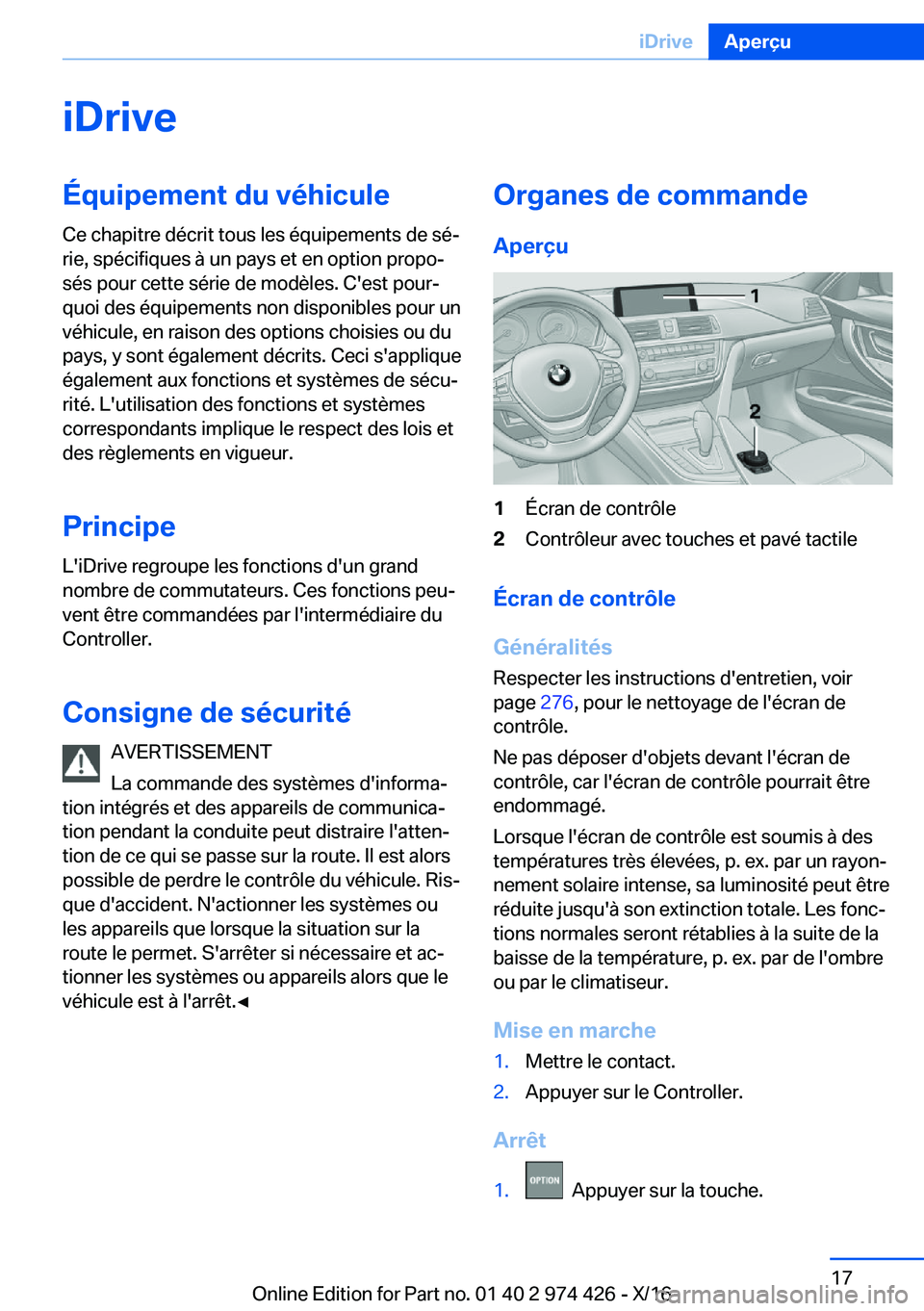 BMW 4 SERIES GRAN COUPE 2017  Notices Demploi (in French) �i�D�r�i�v�e�