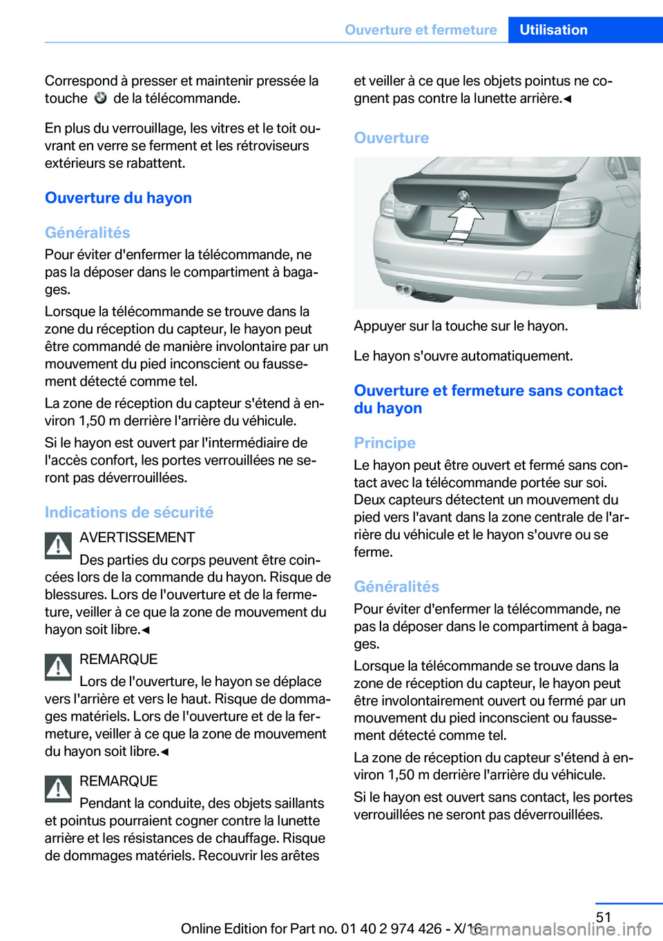 BMW 4 SERIES GRAN COUPE 2017  Notices Demploi (in French) �C�o�r�r�e�s�p�o�n�d� �
