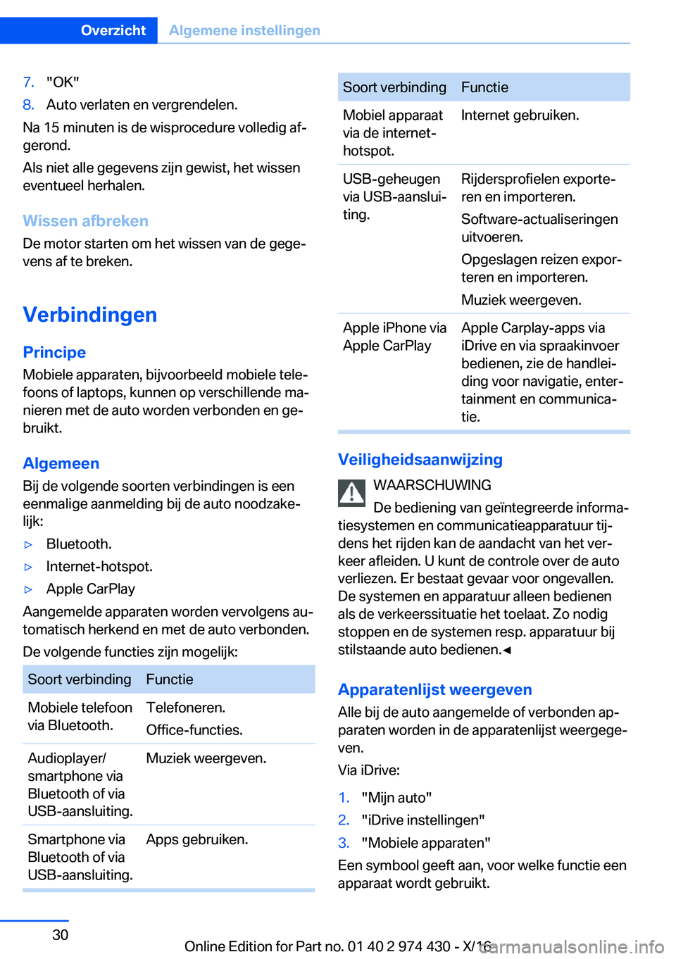 BMW 4 SERIES GRAN COUPE 2017  Instructieboekjes (in Dutch) �7�.�"�O�K�"�8�.�A�u�t�o� �v�e�r�l�a�t�e�n� �e�n� �v�e�r�g�r�e�n�d�e�l�e�n�.
�N�a� �1�5� �m�i�n�u�t�e�n� �i�s� �d�e� �w�i�s�p�r�o�c�e�d�u�r�e� �v�o�l�l�e�d�i�g� �a�fj
�g�e�r�o�n�d�.
�A�l�s� �