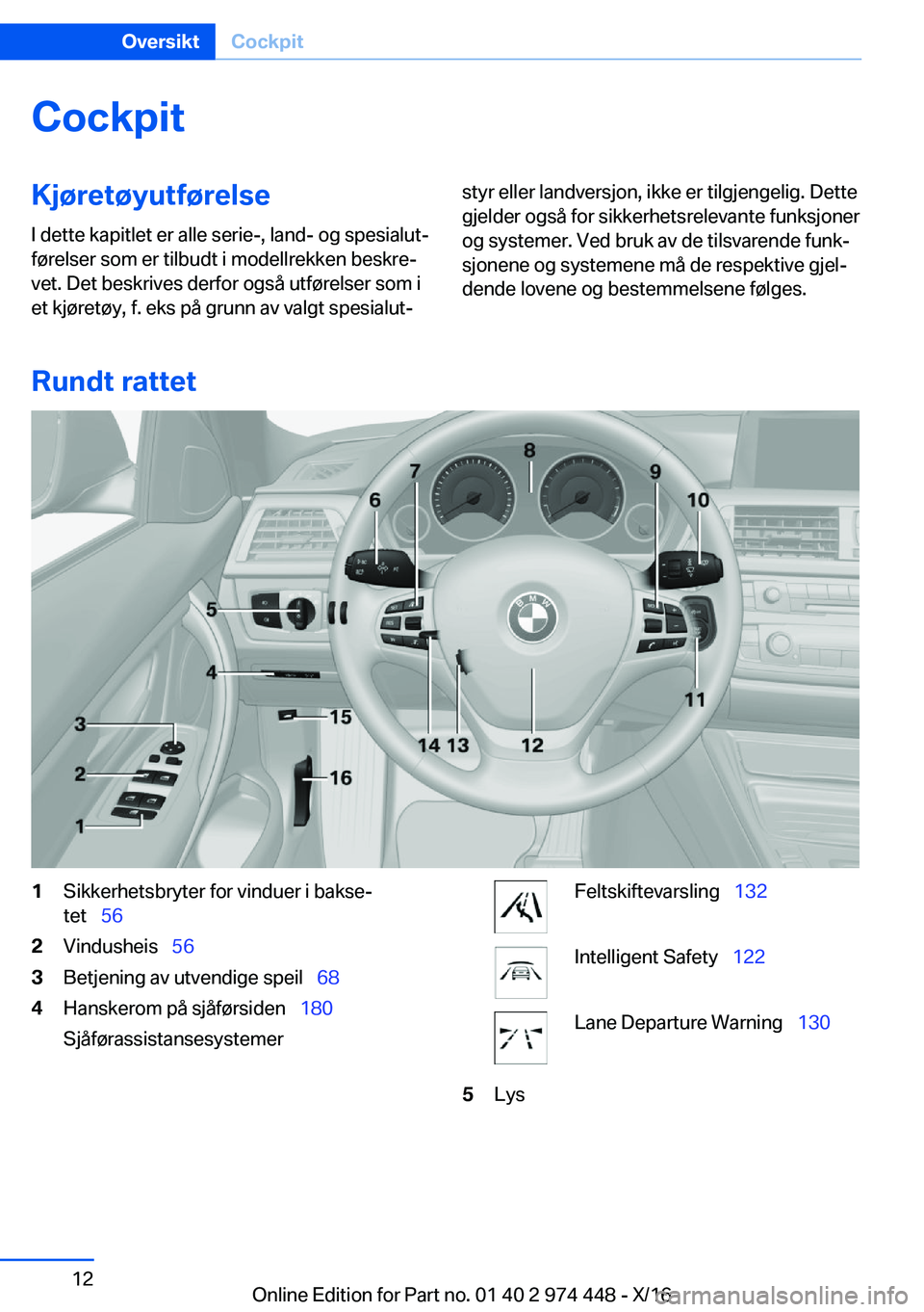 BMW 4 SERIES GRAN COUPE 2017  InstruksjonsbØker (in Norwegian) �C�o�c�k�p�i�t�K�j�