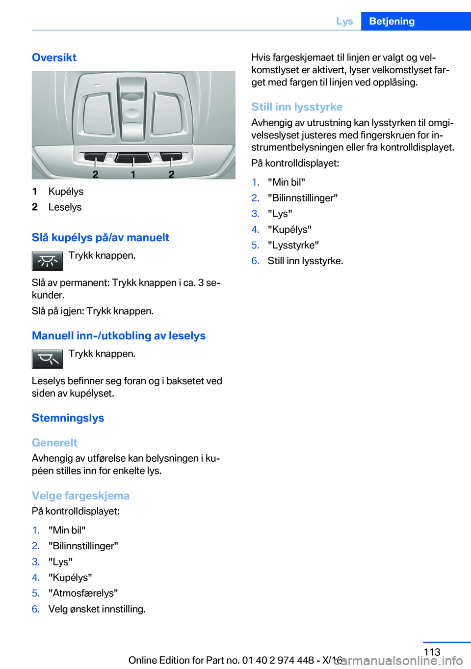BMW 4 SERIES GRAN COUPE 2017  InstruksjonsbØker (in Norwegian) �O�v�e�r�s�i�k�t�1�K�u�p�