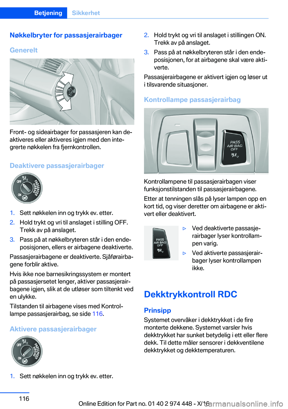 BMW 4 SERIES GRAN COUPE 2017  InstruksjonsbØker (in Norwegian) �N�