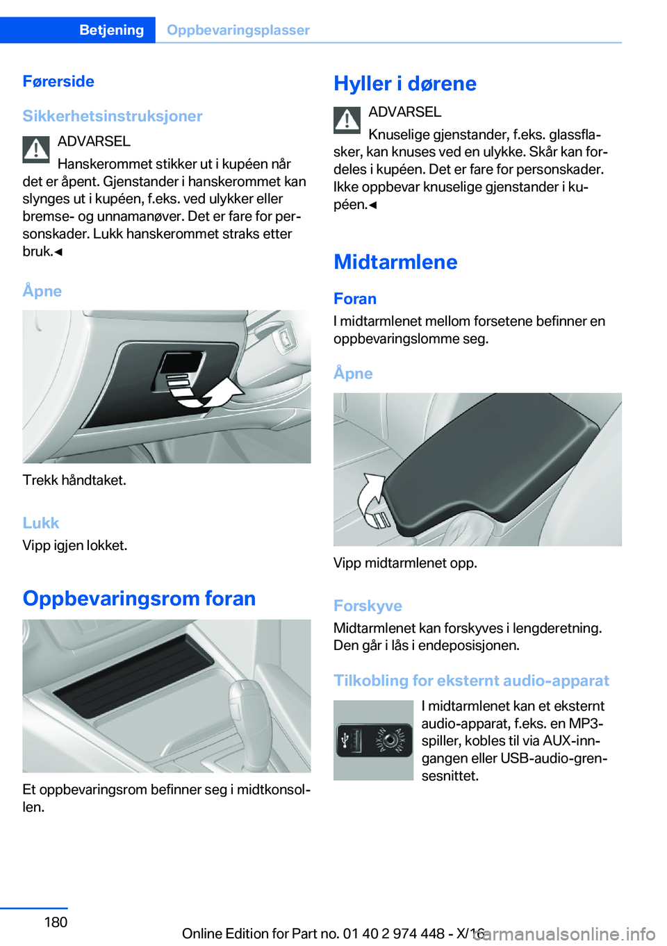BMW 4 SERIES GRAN COUPE 2017  InstruksjonsbØker (in Norwegian) �F�