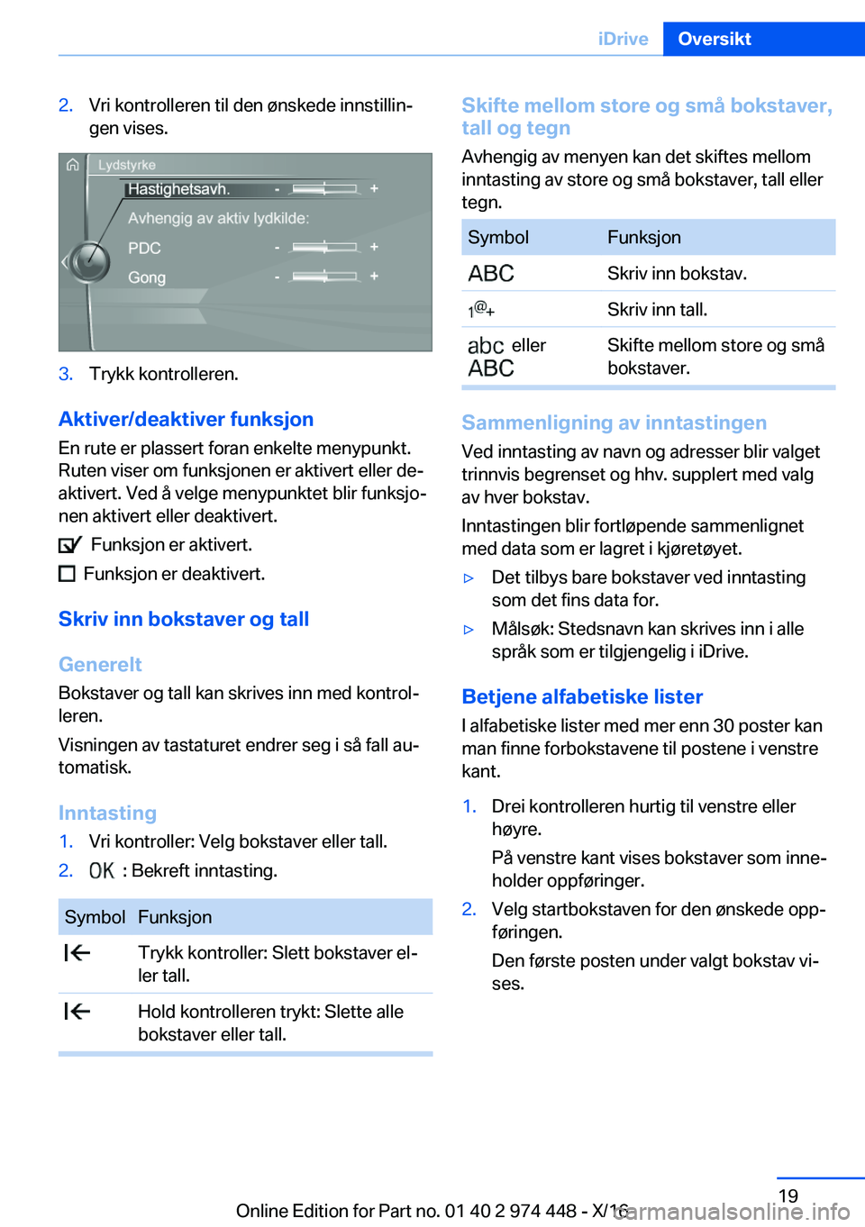 BMW 4 SERIES GRAN COUPE 2017  InstruksjonsbØker (in Norwegian) �2�.�V�r�i� �k�o�n�t�r�o�l�l�e�r�e�n� �t�i�l� �d�e�n� �