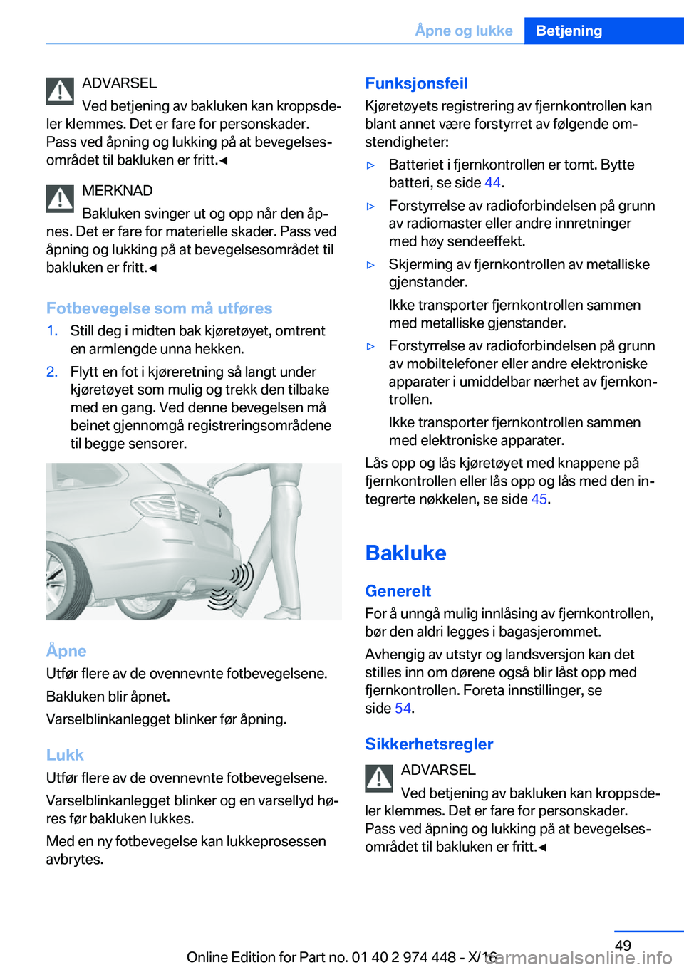BMW 4 SERIES GRAN COUPE 2017  InstruksjonsbØker (in Norwegian) �A�D�V�A�R�S�E�L
�V�e�d� �b�e�t�j�e�n�i�n�g� �a�v� �b�a�k�l�u�k�e�n� �k�a�n� �k�r�o�p�p�s�d�ej
�l�e�r� �k�l�e�m�m�e�s�.� �D�e�t� �e�r� �f�a�r�e� �f�o�r� �p�e�r�s�o�n�s�k�a�d�e�r�.
�P�a�s�s� �v�e�d� �