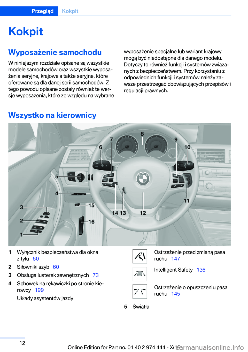 BMW 4 SERIES GRAN COUPE 2017  Instrukcja obsługi (in Polish) �K�o�k�p�i�t�W�y�p�o�s�a9�e�n�i�e��s�a�m�o�c�h�o�d�u�W� �n�i�n�i�e�j�s�z�y�m� �r�o�z�d�z�i�a�l�e� �o�p�i�s�a�n�e� �s�