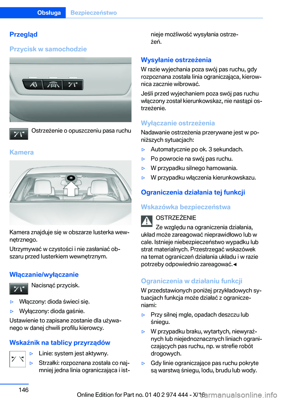 BMW 4 SERIES GRAN COUPE 2017  Instrukcja obsługi (in Polish) �P�r�z�e�g�l�