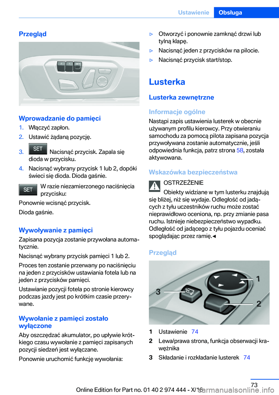 BMW 4 SERIES GRAN COUPE 2017  Instrukcja obsługi (in Polish) �P�r�z�e�g�l�