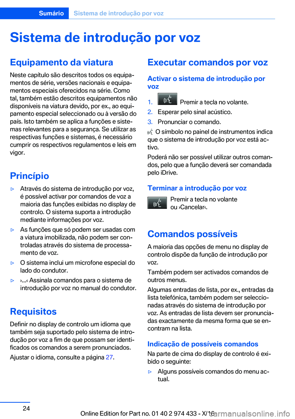 BMW 4 SERIES GRAN COUPE 2017  Manual do condutor (in Portuguese) �S�i�s�t�e�m�a��d�e��i�n�t�r�o�d�u�