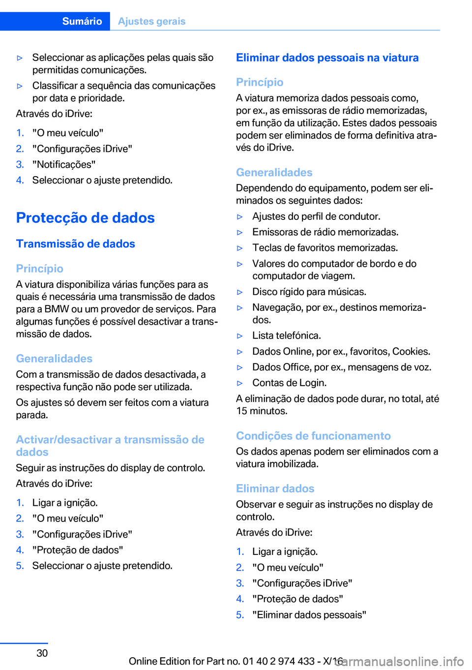 BMW 4 SERIES GRAN COUPE 2017  Manual do condutor (in Portuguese) y�S�e�l�e�c�c�i�o�n�a�r� �a�s� �a�p�l�i�c�a�