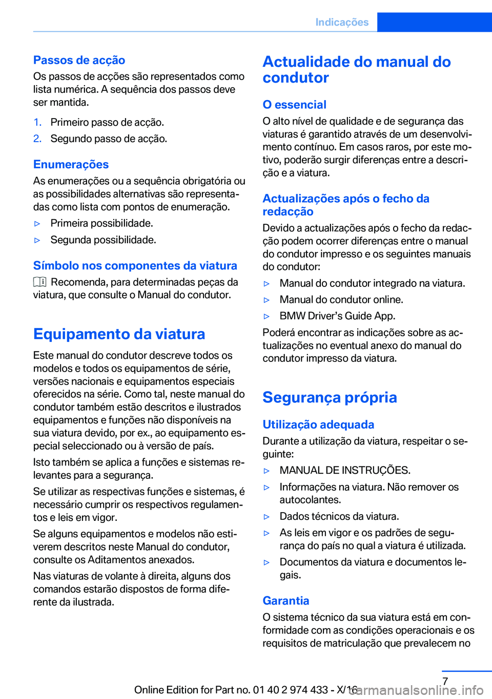 BMW 4 SERIES GRAN COUPE 2017  Manual do condutor (in Portuguese) �P�a�s�s�o�s��d�e��a�c�