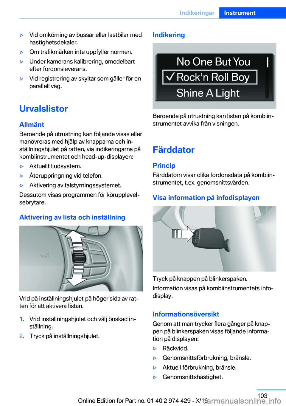 BMW 4 SERIES GRAN COUPE 2017  InstruktionsbÖcker (in Swedish) 'y�V�i�d� �o�m�k�