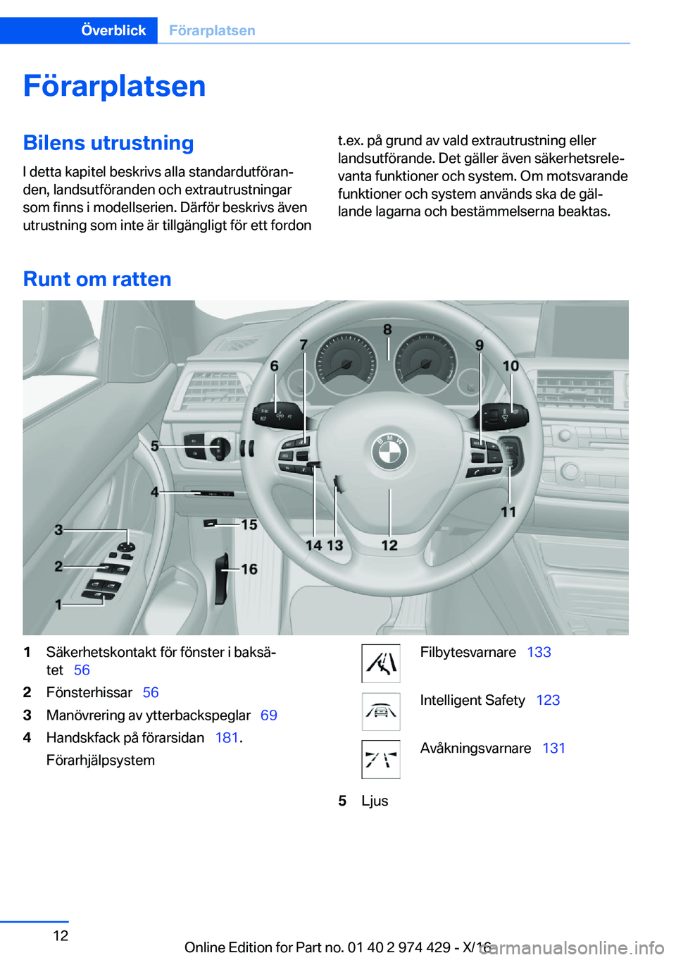 BMW 4 SERIES GRAN COUPE 2017  InstruktionsbÖcker (in Swedish) �F�