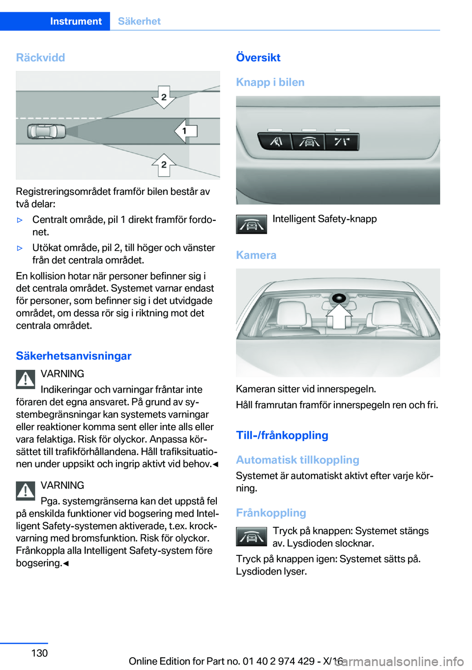 BMW 4 SERIES GRAN COUPE 2017  InstruktionsbÖcker (in Swedish) �R�ä�c�k�v�i�d�d
�R�e�g�i�s�t�r�e�r�i�n�g�s�o�m�r�å�d�e�t� �f�r�a�m�f�