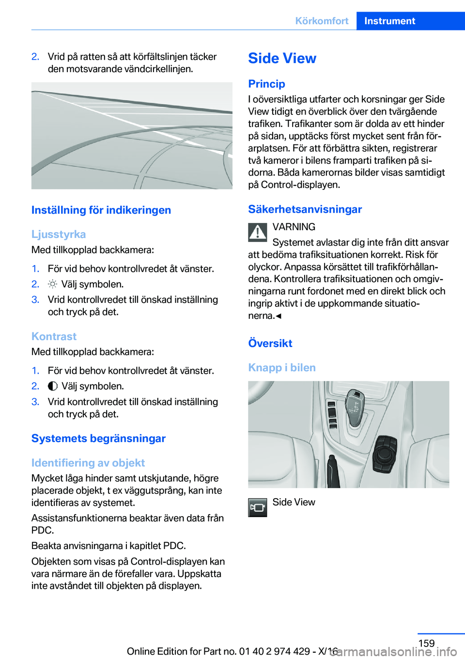BMW 4 SERIES GRAN COUPE 2017  InstruktionsbÖcker (in Swedish) �2�.�V�r�i�d� �p�å� �r�a�t�t�e�n� �s�å� �a�t�t� �k�