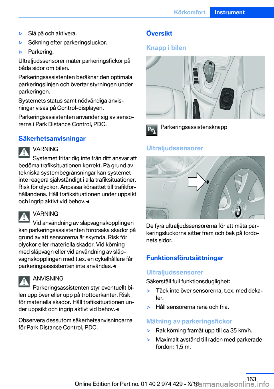 BMW 4 SERIES GRAN COUPE 2017  InstruktionsbÖcker (in Swedish) 'y�S�l�å� �p�å� �o�c�h� �a�k�t�i�v�e�r�a�.'y�S�