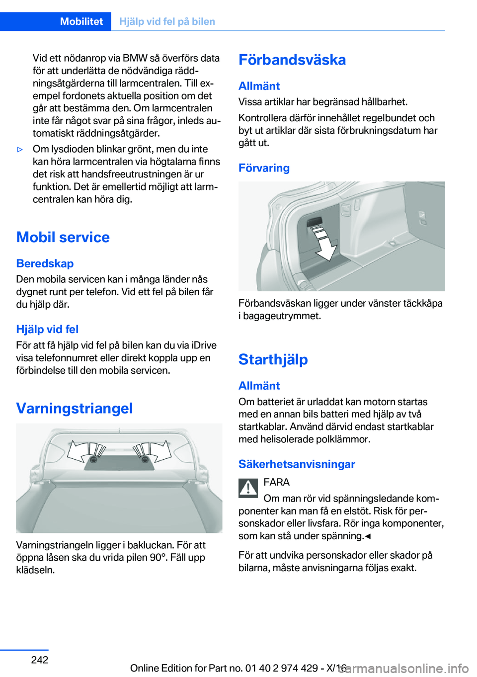 BMW 4 SERIES GRAN COUPE 2017  InstruktionsbÖcker (in Swedish) �V�i�d� �e�t�t� �n�