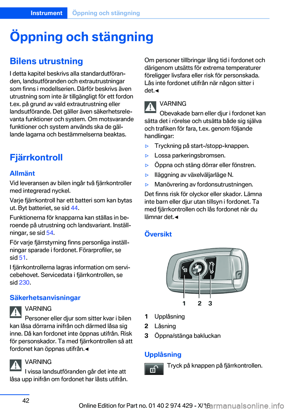BMW 4 SERIES GRAN COUPE 2017  InstruktionsbÖcker (in Swedish) �