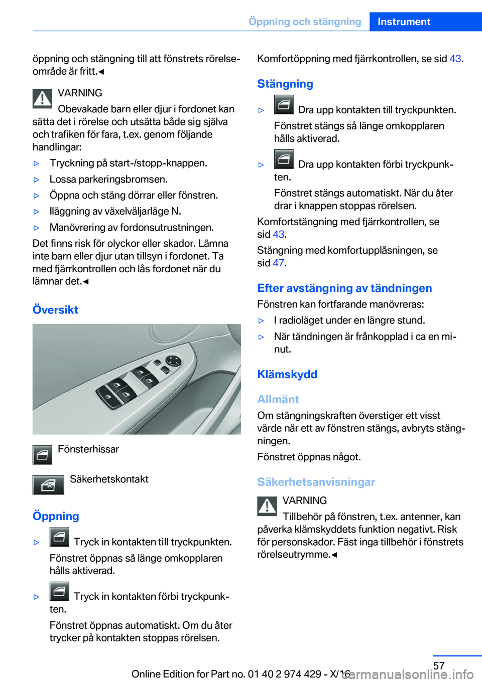 BMW 4 SERIES GRAN COUPE 2017  InstruktionsbÖcker (in Swedish) �