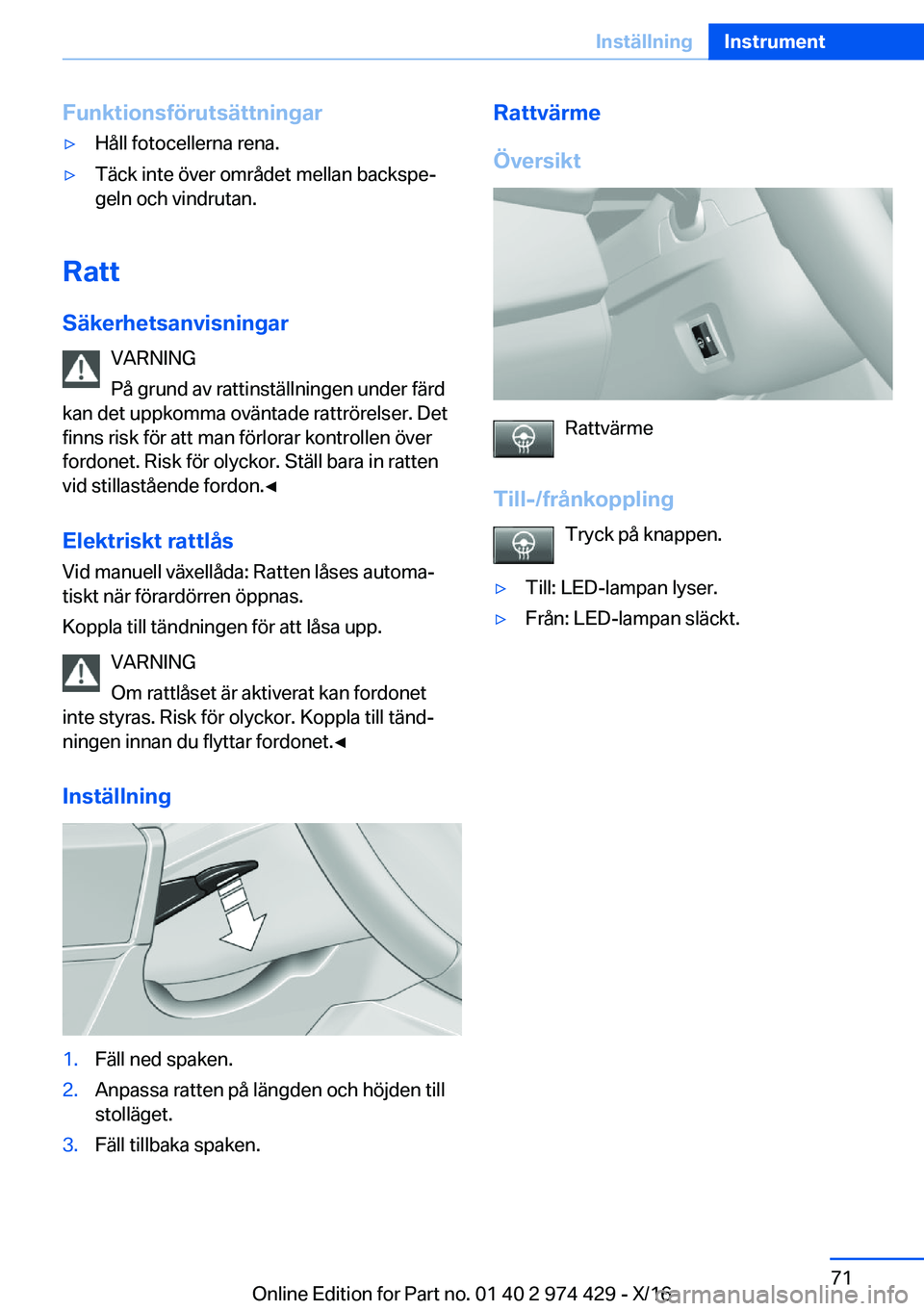 BMW 4 SERIES GRAN COUPE 2017  InstruktionsbÖcker (in Swedish) �F�u�n�k�t�i�o�n�s�f�
