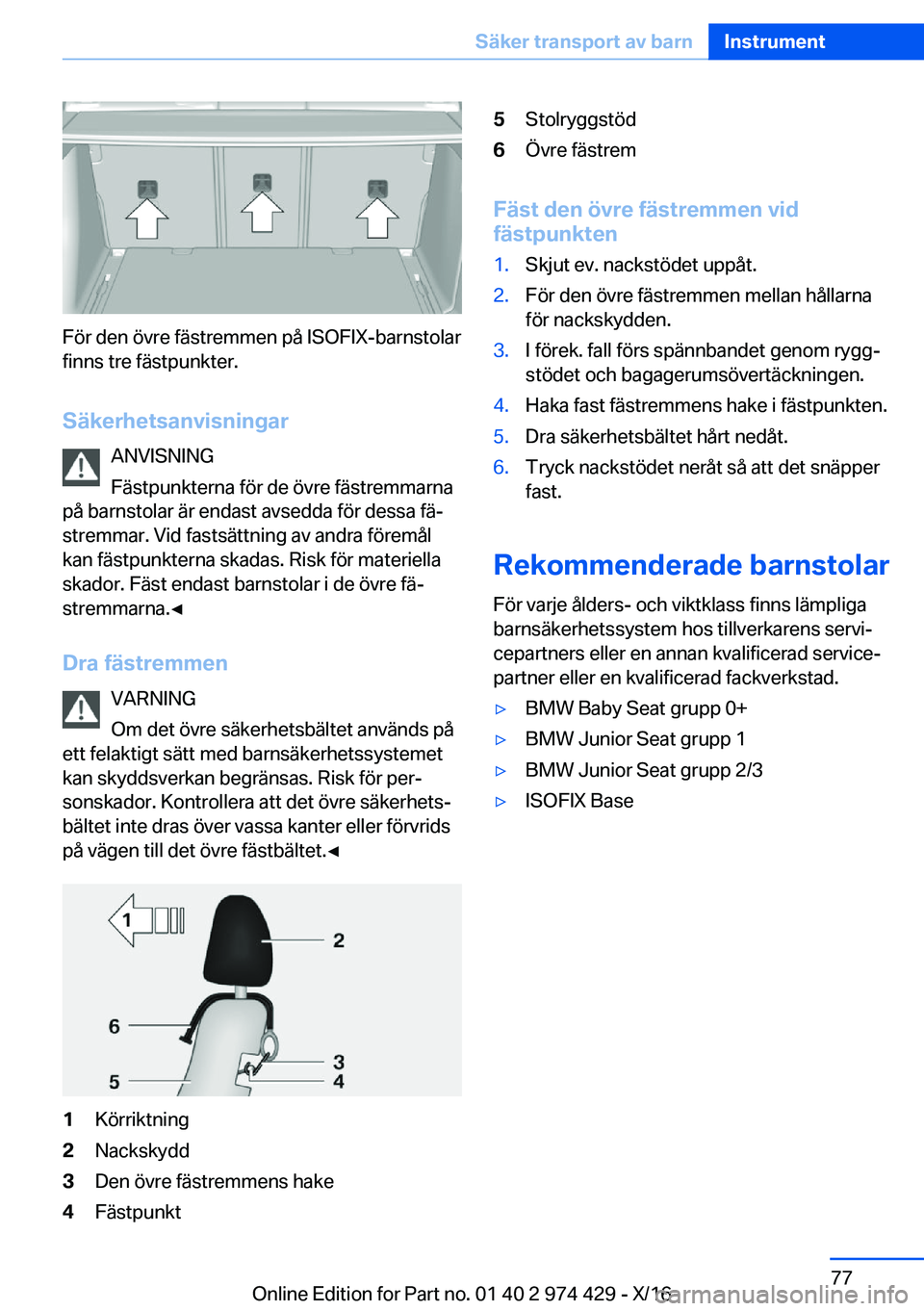 BMW 4 SERIES GRAN COUPE 2017  InstruktionsbÖcker (in Swedish) �F�