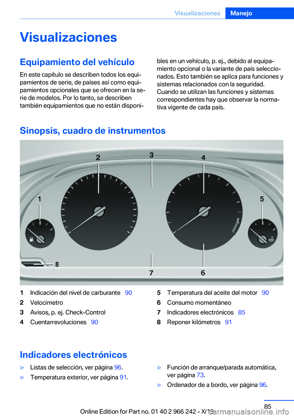 BMW 4 SERIES GRAN COUPE 2016 Manuales de Empleo (in Spanish) VisualizacionesEquipamiento del vehículoEn este capítulo se describen todos los equi‐
pamientos de serie, de países así como equi‐
pamientos opcionales que se ofrecen en la se‐
rie de modelo BMW 4 SERIES GRAN COUPE 2016 Manuales de Empleo (in Spanish) VisualizacionesEquipamiento del vehículoEn este capítulo se describen todos los equi‐
pamientos de serie, de países así como equi‐
pamientos opcionales que se ofrecen en la se‐
rie de modelo