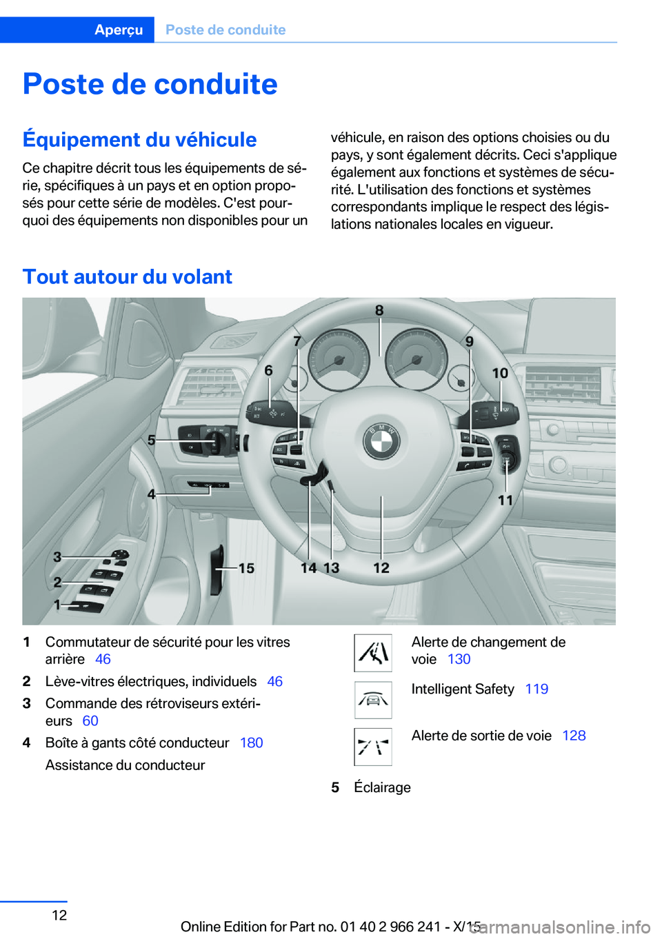 BMW 4 SERIES GRAN COUPE 2016 Notices Demploi (in French) Poste de conduiteÉquipement du véhicule
Ce chapitre décrit tous les équipements de sé‐
rie, spécifiques à un pays et en option propo‐
sés pour cette série de modèles. C'est pour‐
q BMW 4 SERIES GRAN COUPE 2016 Notices Demploi (in French) Poste de conduiteÉquipement du véhicule
Ce chapitre décrit tous les équipements de sé‐
rie, spécifiques à un pays et en option propo‐
sés pour cette série de modèles. C'est pour‐
q