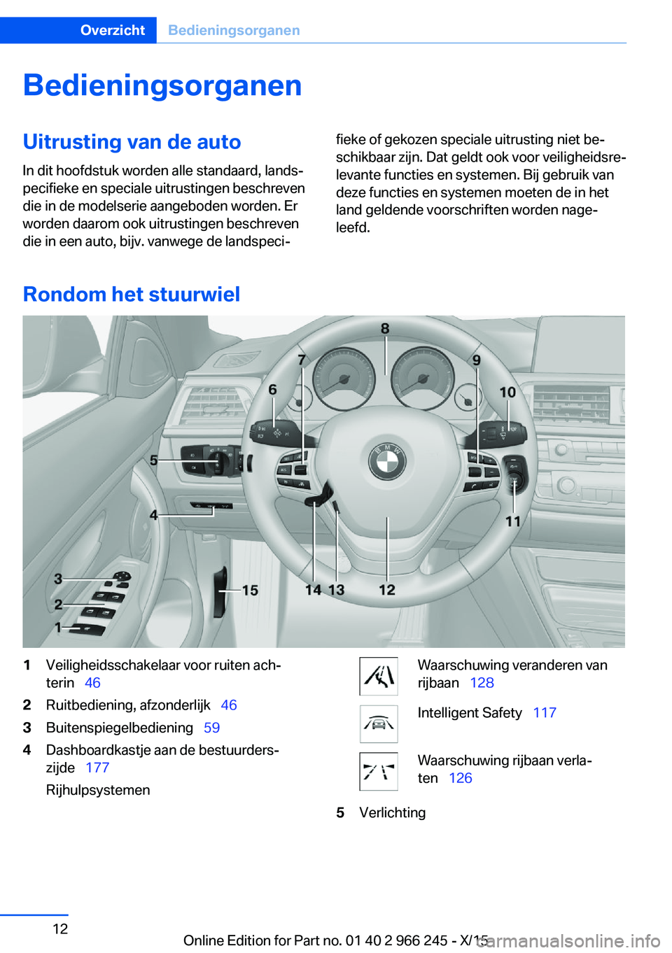 BMW 4 SERIES GRAN COUPE 2016 Instructieboekjes (in Dutch) BedieningsorganenUitrusting van de autoIn dit hoofdstuk worden alle standaard, lands‐
pecifieke en speciale uitrustingen beschreven
die in de modelserie aangeboden worden. Er
worden daarom ook uitru BMW 4 SERIES GRAN COUPE 2016 Instructieboekjes (in Dutch) BedieningsorganenUitrusting van de autoIn dit hoofdstuk worden alle standaard, lands‐
pecifieke en speciale uitrustingen beschreven
die in de modelserie aangeboden worden. Er
worden daarom ook uitru