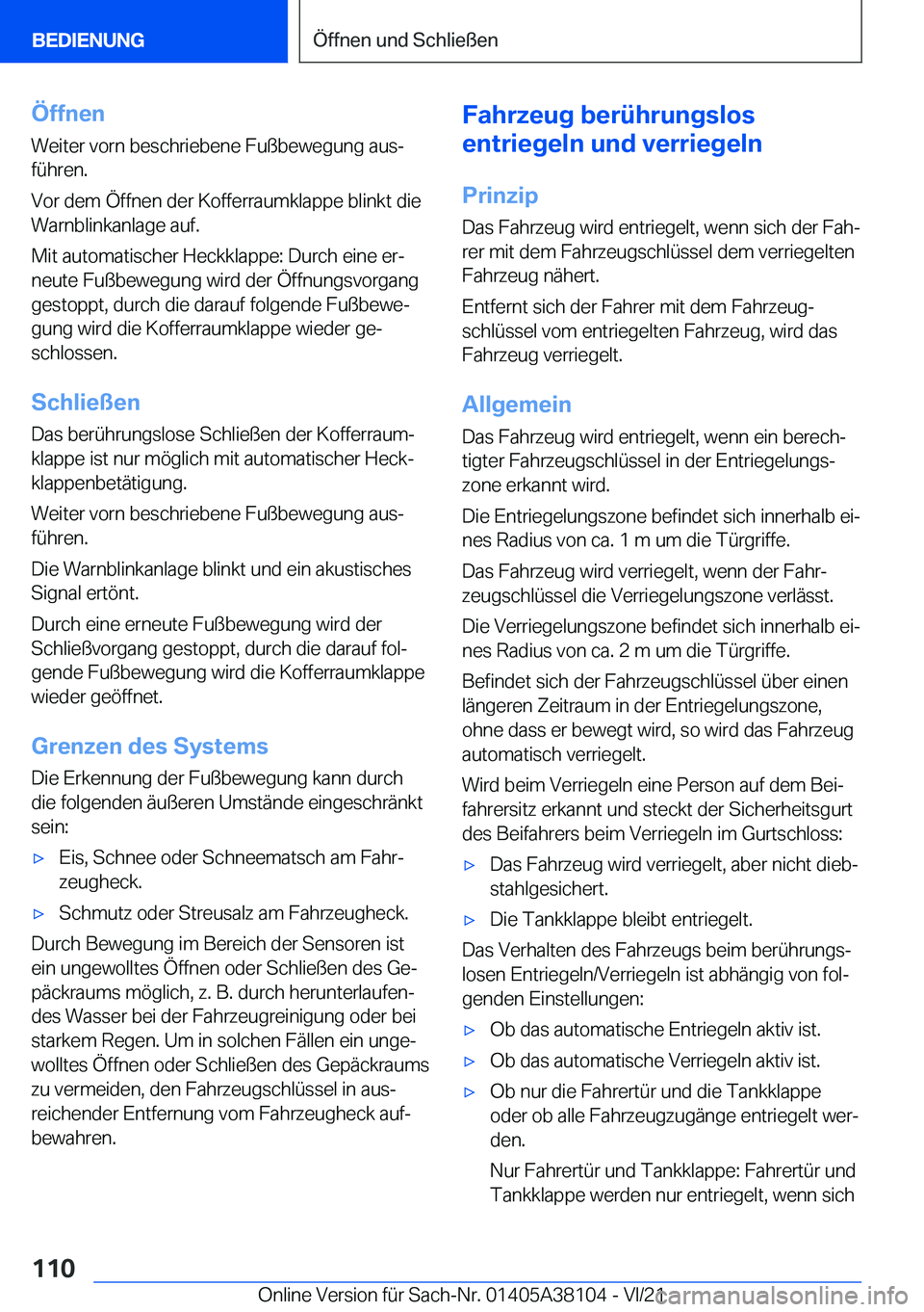 BMW 5 SERIES 2022  Betriebsanleitungen (in German) �
