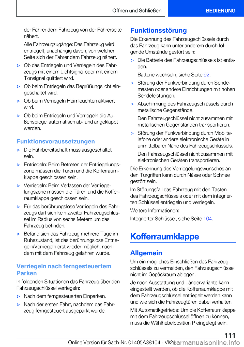 BMW 5 SERIES 2022  Betriebsanleitungen (in German) �d�e�r��F�a�h�r�e�r��d�e�m��F�a�h�r�z�e�u�g��v�o�n��d�e�r��F�a�h�r�e�r�s�e�i�t�e
�n�