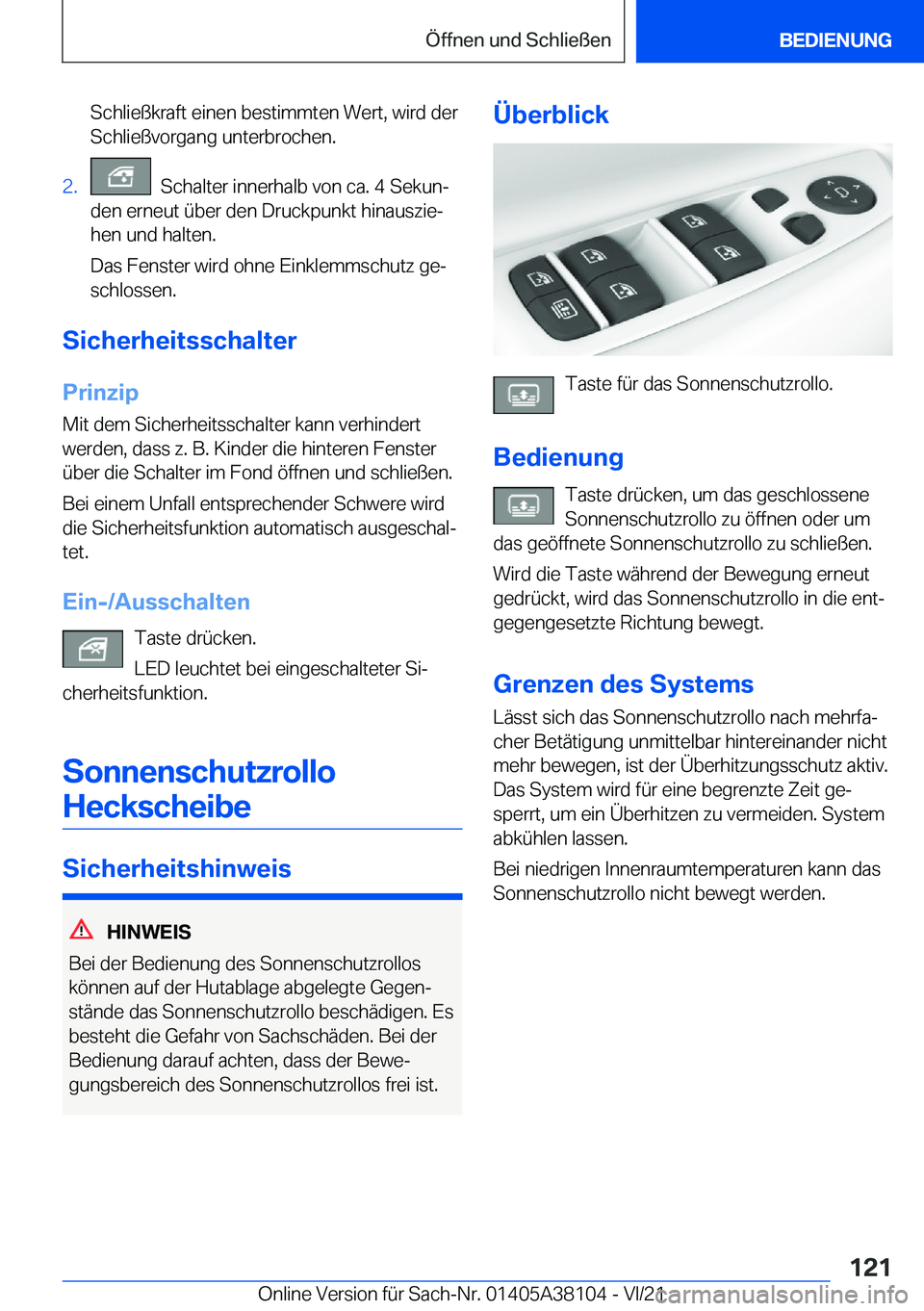 BMW 5 SERIES 2022  Betriebsanleitungen (in German) �S�c�h�l�i�e�