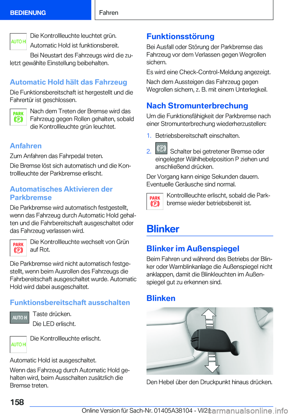BMW 5 SERIES 2022  Betriebsanleitungen (in German) �D�i�e��K�o�n�t�r�o�l�l�l�e�u�c�h�t�e��l�e�u�c�h�t�e�t��g�r�