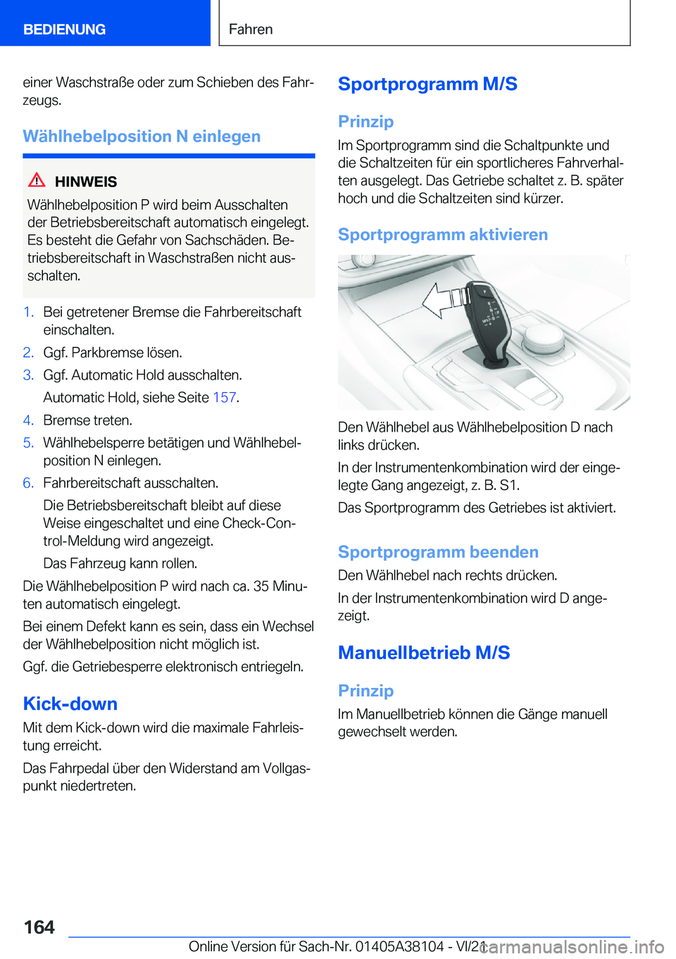 BMW 5 SERIES 2022  Betriebsanleitungen (in German) �e�i�n�e�r��W�a�s�c�h�s�t�r�a�